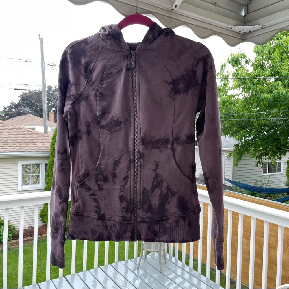 Lululemon Scuba Hoodie Light Cotton Fleece Shibori Tie Dye Zip Sweater Jacket